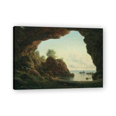 Imagem de Lev Lagorio Prints. Pintura de arte de parede paisagem marítima. Pôster de reprodução de impressões em tela de paisagem para decoração de casa. (Caverna do mar). Moldura interna 30x42cm-11,8x16,5 pol
