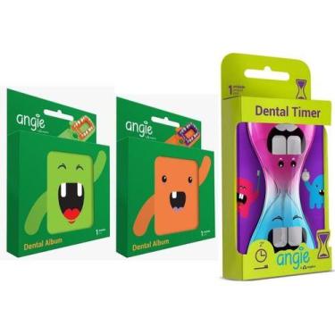 Imagem de Porta Dentes Infantil Kit Com 2 + Ampulheta Dental Timer - Angie By An