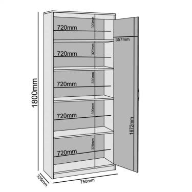 Imagem de Estante Livreiro 2 Portas 4 Prateleiras Madri Benetil Móveis