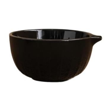 Imagem de Ioensy Tigelas de mistura Matcha Bowl para bater Matcha Chawan, xícara de chá japonesa feita à mão para presente de amantes, Preto