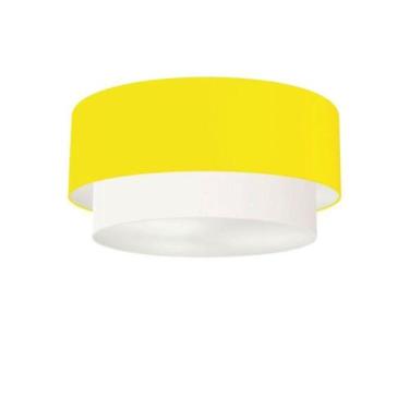 Imagem de Plafon Duplo Cilíndrico Vivare Md-3062 Cúpula Tecido 45x40cm - Bivolt,