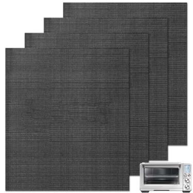 Imagem de GWYSY 4 pacotes de forros de forno para parte inferior do forno, tapetes antiaderentes retangulares pré-cortados de fibra de vidro reutilizáveis de 40,6 cm x 30,5 cm para forno de convecção Breville