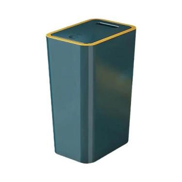 Imagem de Lixeira De Banheiro Pequena De 10L Com Tampa De Pressão, Cesto De Lixo