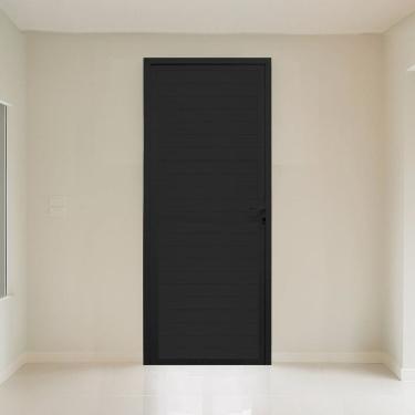 Imagem de Porta Lambri Direita 1 Folha 80x215cm Fábrica do Alumínio Preto