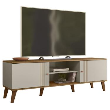 Imagem de Rack Bancada Para TV 65 Pol 160 cm Denv Off White Nature PLLA
