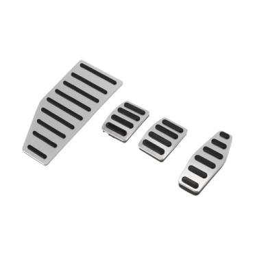 Imagem de TUCKBOLD 4 peças de almofadas manuais para pedal pedal acelerador de pé capas para Suzuki Jimny JB70W 2018-2022 liga de alumínio tom prata