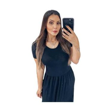 Imagem de Vestido Longo Com Camadas Elegante 3 Marias Básico De Malha - NoBrand,