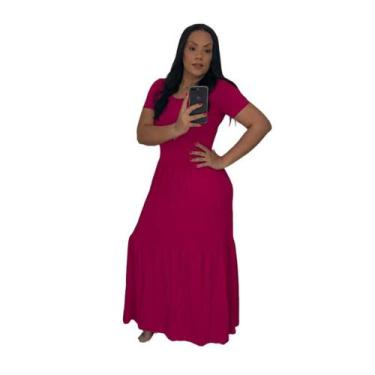 Imagem de Vestido Longo Com Camadas Elegante 3 Marias Básico De Malha - NoBrand,