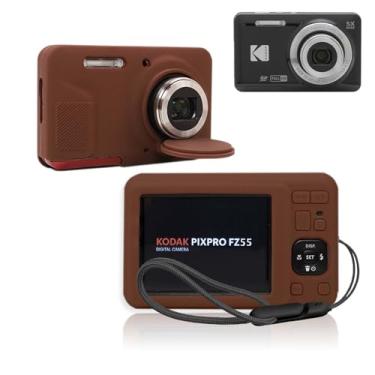 Imagem de Capa para Kodak PIXPRO FZ55, capa protetora de silicone para câmera NOUKAJU com cordão, à prova de quedas, à prova de choque, à prova de poeira, capa protetora para câmera Kodak PIXPRO FZ55 (marrom