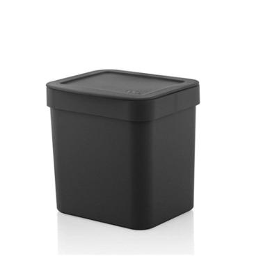 Imagem de Lixeira Retangular para Pia Trium 2,5 Litros Preta Ou