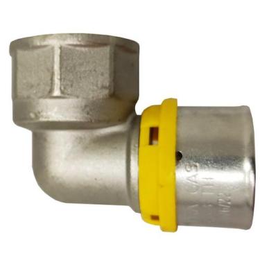 Imagem de Cotovelo Fêmea Prensar Gás 20MMX1/2" Multicamada Sferagas Kit com 10 u