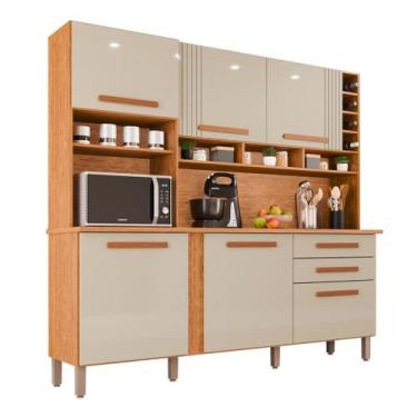 Imagem de Cozinha 6 Portas 2 Gavetas Amanda Cinamomo/Off - Tudo de Móveis