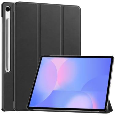 Imagem de Capa inteligente para Samsung Galaxy Tab S10 FE+ / S10 FE Plus 13,1 polegadas 2025, capa inteligente Ratesell leve com suporte triplo com função despertar/hibernar automática preta
