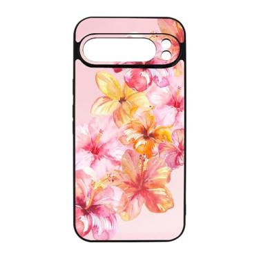 Imagem de qizjio Capa de telefone de verão à prova de choque protetora hibisco floral para Google Pixel 9 Pro XL
