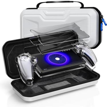 Imagem de Klipdasse Kit De Acessórios Para Capa Playstation Portal, Transporte Em Eva Ps5 Protetora Cristal Transparente Pc Rígido E Protetor Tela Vidro Temperado Hd (Pacote Com 2)