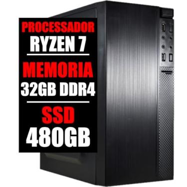 Imagem de Pc Computador Ryzen 7 Cpu 3.7Ghz, Ssd 480GB, 32Gb Ddr4, GeForce (16GB DDR4)