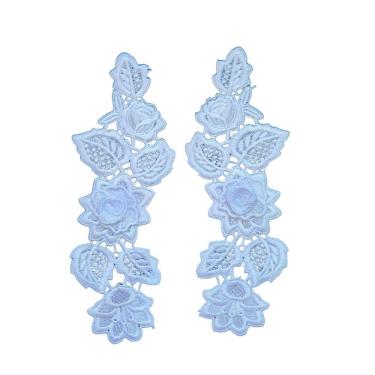 Imagem de Aplique Guipir AGD3 3D Véu CCB Tamanho 27x10cm  Branco 1 Par