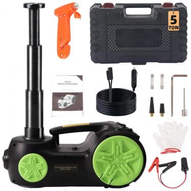 Imagem de Macaco Elétrico Atualizado 5 Toneladas Elevador Hidráulico com Bomba de Pneus Integrada para Troca de Pneus de Carros de Passeio e SUVs -