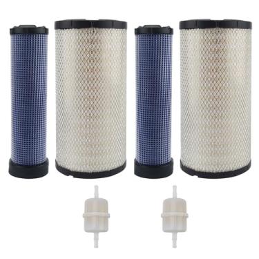 Imagem de RARAYC 2 conjuntos de filtros de ar interno e externo 11013-7044 e 11013-7045 para Kawasaki FX850V FX730V FX691V FX801V FX751V FX1000V FH680V 25 083 01-S 25-083-01-S AF25555 1 M131802 M131803