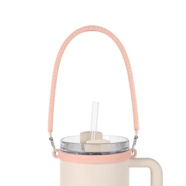 Imagem de Alça de garrafa de água para Stanley, cordão de silicone para garrafa de água macia, serve para a maioria das garrafas de água de 227 a 1,134 g compatíveis com Stanley (rosa)
