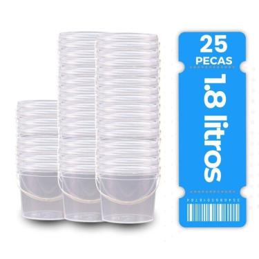 Imagem de Balde Transparente Para Catupiry 25 Pçs