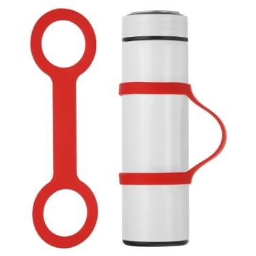 Imagem de Alça de suporte de garrafa de água, alça de água antiderrapante de silicone macio portátil para corrida ao ar livre, bicicleta, academia, corrida, transporte, vermelho