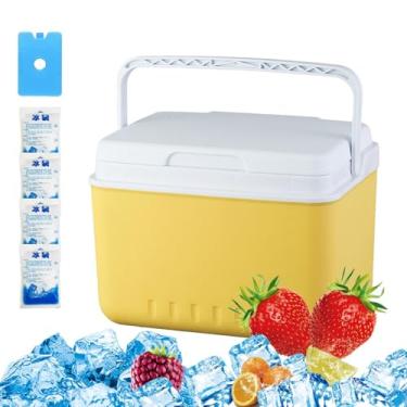 Imagem de Balde refrigerador | Caixa térmica de viagem pequena para geladeira, recipiente de armazenamento à prova de vazamento, grande capacidade, acessórios de viagem para geladeira para acampamento, bebida