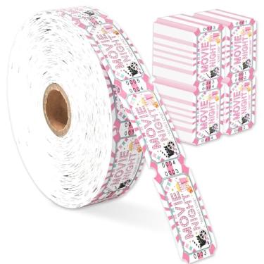 Imagem de JarThenaAMCS 1000 peças de bilhete de sorteio de tema noturno de filme, rolo único, bilhete rosa 5 cm x 2,5 cm para noite de cinema, tapete vermelho, festa, carnaval, evento, porta, classe, prêmio