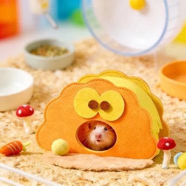 Imagem de Casa de ninho de feltro para hamster e planador de açúcar, design de olhos grandes, cama esconderijo aconchegante, fácil de montar e limpar