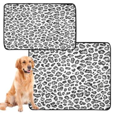 Imagem de CEBUGI Almofadas de xixi laváveis para cães, pacote com 3, almofadas impermeáveis para filhotes de cachorro, antiderrapante, à prova de vazamento, para cama de cercadinho, estampa de leopardo