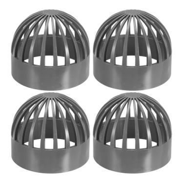 Imagem de PATIKIL Tampa permeável para peixes de 4,3 polegadas (110 mm), tampa respirável de PVC com 4 peças, capa de entrada de aquário de proteção de aquário, cinza