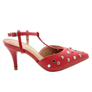 Imagem de Sapato Vizzano Slingback Tachas Pratas Feminino
