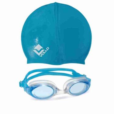 Imagem de Óculos de Natação Vollo Essential + Touca de Natação, Azul