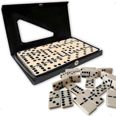 Imagem de Dominó Profissional De Osso Estojo Com 28 Peças Domino Pedra - Jogo De