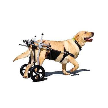 Imagem de Cadeira de rodas para cães grande/média, carrinho de mobilidade para animais de estimação para pernas traseiras, andador de reabilitação ajustável para cães com rodas, suporte para deficiências nas