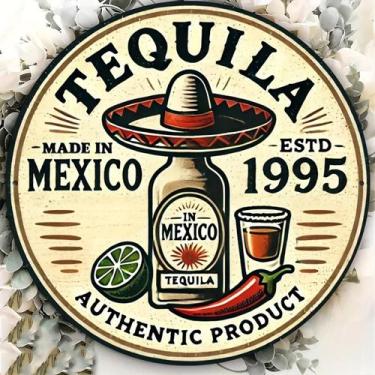 Imagem de Placa Decorativa De Tequila Estilo Vintage 8x8 Polegadas Em Alumínio G