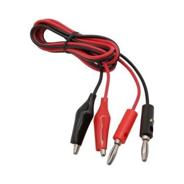 Imagem de Cabo De 1 Metro Vermelho E Preto Com Garras Jacaré E Plugue Banana Par