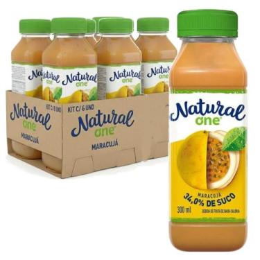 Imagem de Kit c/ 6x Suco de Maracujá e Maçã NATURAL ONE 300ml - Pronto