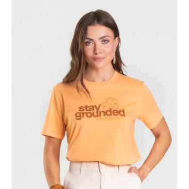 Imagem de T-Shirt Feminina em Meia Malha Dianna Laranja, G, Laranja