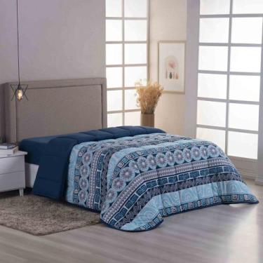 Imagem de Edredom Coberdrom Sonho Bom Solteiro em Malha - Marinho - 100% Algodão