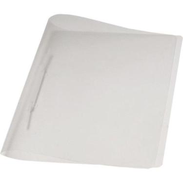 Imagem de Pasta Grampo Trilho Plástica Oficio Cristal Delloplast 10un - Dello