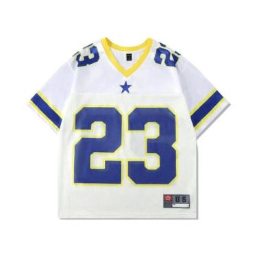 Imagem de Camiseta Casual Feminina De Verão Y2K Com Decote Em V, Estilo Retro Hi