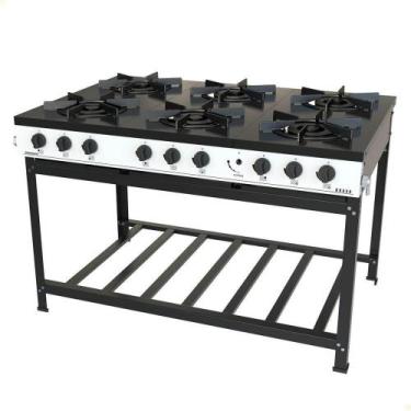 Imagem de Fogão Industrial Venâncio A Gás Glp Bravo 6 Bocas Branco Br6bbr
