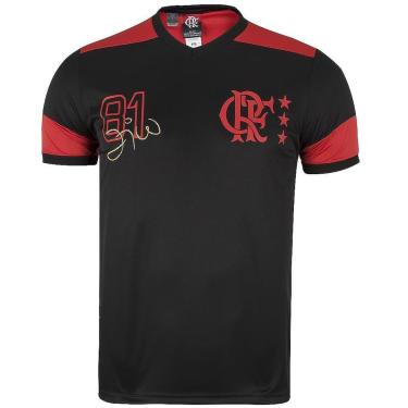 Imagem de Camisa Flamengo Retrô Zico 1981 Dry Preta Infantil-Unissex
