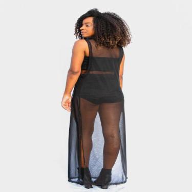 Imagem de Vestido tule aberto lateral - Mari Telli, Dourado, GG, Feminino