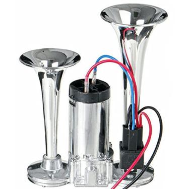 Imagem de AB1 600DB 12V trompetes duplos super alto carro trompetes duplos elétrico liga carro duplo trompetes peças de carro acessórios para caminhão barco trem carros van navio AB1 (prata)