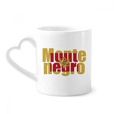 Imagem de Caneca com nome da bandeira do país de Montenegro caneca de café cerâmica copo de coração de vidro
