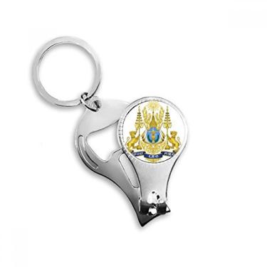 Imagem de Phnom Penh Camboja National Emblema Alicate de unha Anel Chaveiro Abridor de Garrafas Cortador