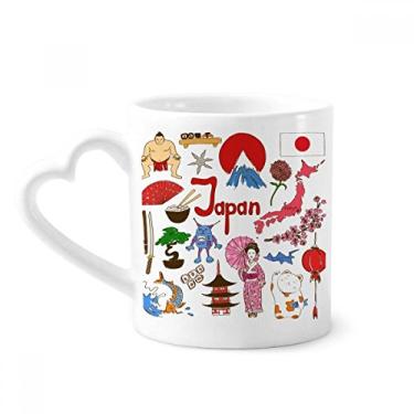 Imagem de Caneca com bandeira nacional de animais japoneses Landscap caneca café cerâmica copo de coração de vidro