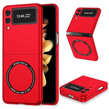 Imagem de Capa de telefone para PC rígido fino fino e fosco para Samsung Galaxy Z Flip 4 3 Magsafe Capa magnética para Samsung Zflip 4, vermelho, para Samsung Z Flip 4